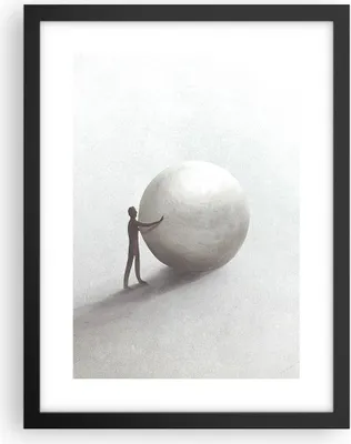 Produktbild von Gerahmtes Poster - Schwarzer Rahmen - Sisyphus Arbeit Symbol - 30x40 cm - Wand Bild - Wanddeko - Wandbilder - Kunstposter - Wandposter - Bilderrahmen - Bilder - Kunstdruck - P2BPA30x40-4752