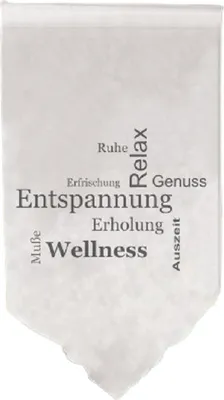 Produktbild von Fensterbehang Scheibengardine Bistrogardine Schrift 90x100cm natur ZEN