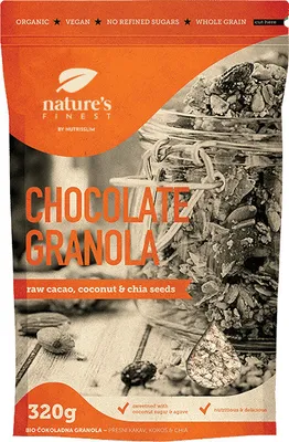Produktbild von Chocolate Granola - Pulver mit HAFERFLOCKEN, Extra natives Kokosöl, Agavensirup - 320g