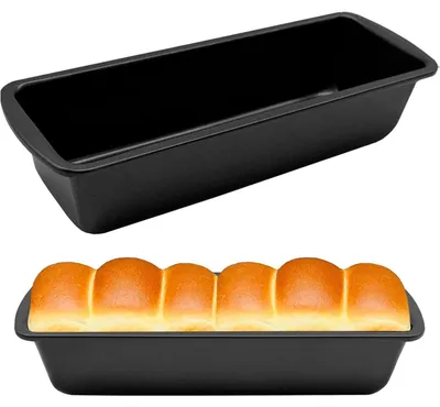 Productafbeelding van Set van 2 rechthoekige bakvormen, 27x9,5x6 cm, cakepanne, roestvrij staal, antiaanbaklaag