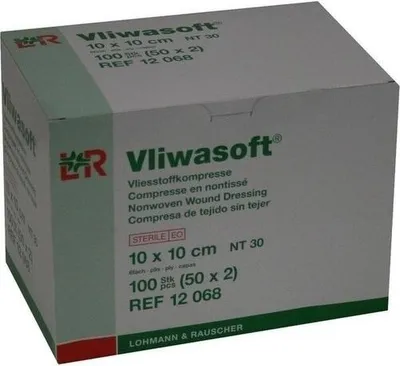 Produktbild von VLIWASOFT Vlieskompressen steril 10x10 cm 6l.