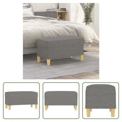Image de The Living Store Banc gris foncé 70x35x41 cm Tissu