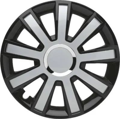 Produktbild von Albrecht Radzierblende Flash 3 schwarz-silber plus 14" Radkappe
