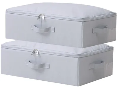 Faltbare Aufbewahrungskörbe 2er-Set 52x36x16 cm hellgrau