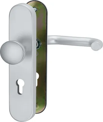 Produktbild von Schutzbeschlag Aluminium Sicherheitsbeschlag F1 natureloxiert Knopf/Drücker DIN 8/72