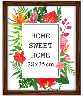 Produktbild von MG Design Braun Bilderrahmen 28 x 35 cm - Aus echtem Holz mit Acrylglas, zum Aufhängen & Aufstellen, für Fotos, Poster & Puzzle
