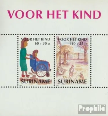 Produktbild von Briefmarken Suriname 1991 Mi Block56 (kompl.Ausg.) postfrisch Kinderzeichnungen