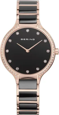 Image de BERING Ceramic Montre dame or rose/noir 30434-746