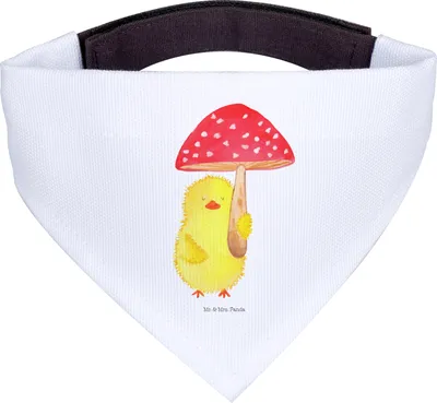 Produktbild von Mr. & Mrs. Panda Halstuch Hund Küken Fliegenpilz - Weiß - Geschenk, Frohe Ostern, Hunde Hals Tuch, Glückspilz, Ostergrüße, für, Dreieckstuch, Bandana