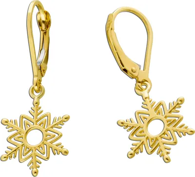 Produktbild von Ohrhänger Gelbgold 585 14 Karat Schneeflocken Design