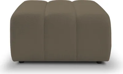 Produktbild von DomoHome puf BALOO Pohodlný puf s dreveným rámom, PUR pena, čierne plastové nožičky, moderný dizajn, pohodlný a štýlový puf do obývačky 82x75x41 cm, svetlohnedá