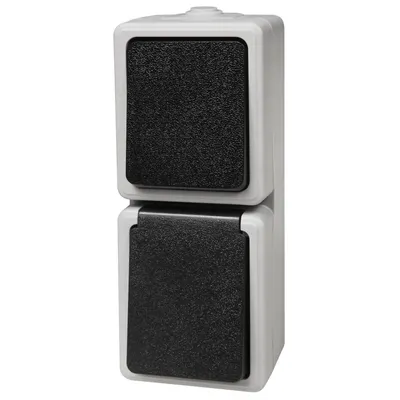 Produktbild von Feuchtraum-Kombi-Dose McPower "Taff", 250V, Schalter+Steckdose, IP44, AP, grau