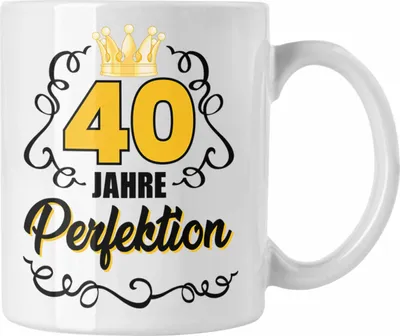 Produktbild von Trendation - 40. Geburtstag Frauen Tasse Geschenk Geschenkidee 40er Geburtstag Spruch Perfektion (Weiß)