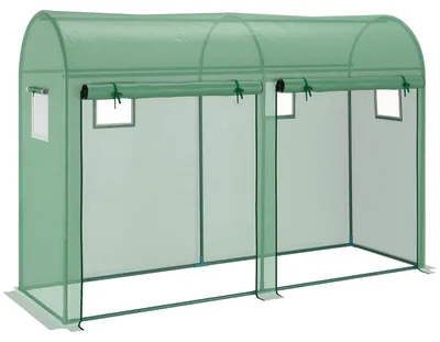 Immagine prodotto di Serra in pellicola Serra per pomodori 300 x 100 x 200 cm con 4 finestre e 2 porte in plastica PE e acciaio, ideale per il giardino
