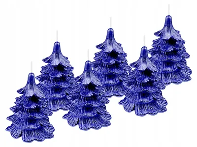 Produktbild von Drobo 6x Weihnachtsbaum Kerzen 10 cm Dunkelblau
