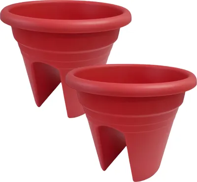 Produktbild von Balkongeländertopf Mediterran 2-fach - Ø 30 cm - Himbeere - 2 Stk