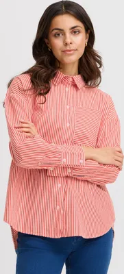 Obrázek produktu pro Fransa FRPOPPA SH 1 Dámská blůza s dlouhým rukávem a košilovým límcem, 60 % bavlna, 40 % polyester, volný střih