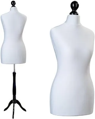 Imagen del producto de Silecomplaza: Maniquí de costura para mujer | Talla: M (36-38) | Revestimiento gris | Base negra | Maniquí de costura femenino