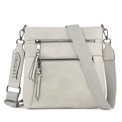 Produktbild von Umhängetasche damen, Mittelgroß Crossbody Bag, Schultertasche Handtaschen für Frauen mit Reißverschluss Verstellbar Abnehmbar Breiter Gurt