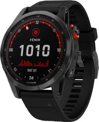Produktbild von Strap-it Garmin Fenix 7 Silikonarmband (Schwarz)