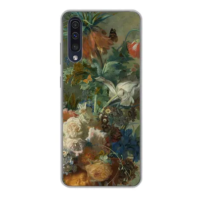 Produktbild von MuchoWow® Handyhülle Schutzhülle Hülle für Samsung Galaxy A50 Stilleben mit Blumen - Gemälde von Jan van Huysum Silikon Softcase Handy Hülle - Mobiltelefonhülle