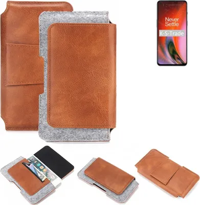 Produktbild von K-S-Trade Handyhülle Schutzhülle kompatibel mit OnePlus Nord 2 5G Gürteltasche Holster Gürtel Tasche Smartphone Tasche Handy Hülle Polyurethan+ Filz,