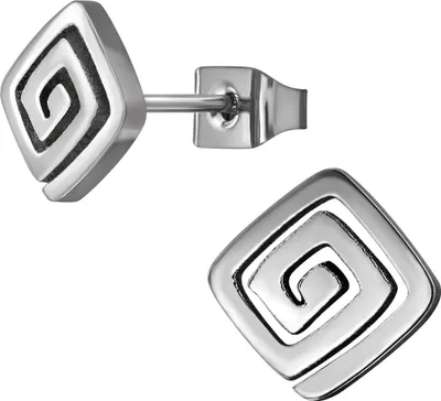 Produktbild von Titan Ohrringe Ohrstecker mit quadratischer Spirale 7mm