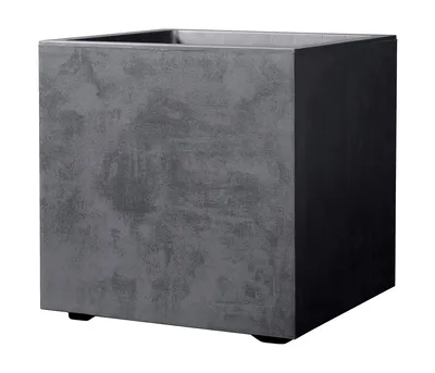 Produktbild von Deroma Pflanzkübel Millenium, quadratischer Outdoor Blumenkasten, frostbeständig / aus recycelten Materialien, 39 x 39 x 39 cm, Kunststoff, anthrazit