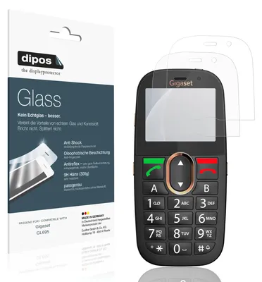 Produktbild von 2x Schutzfolie für Gigaset GL695 matt - Anti-Shock 9H Folie dipos Glass Kunststoffglas