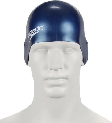 Productafbeelding van Speedo siliconen badmuts junior - Zwemaccessoire - Marineblauw