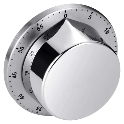 Obrázek produktu pro Kuchyňský časovač, mechanický, nerezová ocel 304, magnetický, odpočítávací budík, bez baterií, hlasitý 70 dB, do kuchyně a kanceláře
