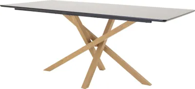 Imagen del producto de Mesa de comedor FURNLUX Piazza, color  y roble. Dimensiones: 90 x 180 x 75 cm. Color principal: