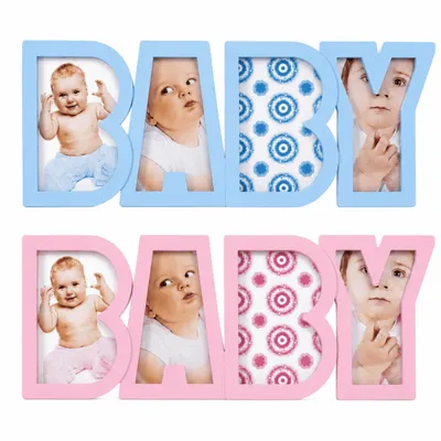 Produktbild von Bilderrahmen Baby Multirahmen Fotorahmen Collage Geschenk Geburt Taufe - Blau