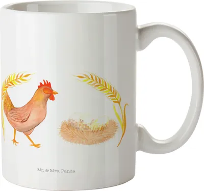 Produktbild von Mr. & Mrs. Panda Plastikbecher Huhn Stolz - Weiß - Geschenk, Hof, Bauernhof, Haferl, Camping Tasse, Hühner, Landwirtin, Trinklernbecher, Pott, Schwangerschaft, Spruch