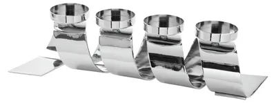 Produktbild von Fink TWISTER, Leuchter, 4-flammig, Edelstahl , Aluminium, vernickelt, glatt, silberfarben, L. 10 cm, B. 56 cm, H. 14 cm 145032