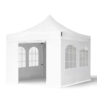 Produktbild von TOOLPORT 3x3m Aluminium Faltpavillon, inkl. 4 Seitenteile, weiß