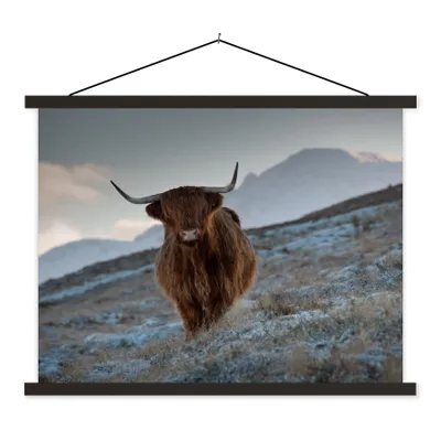 Produktbild von MuchoWow® Textilposter Schottischer Hochländer - Landschaft - Schottland 60x45 cm mit schwarzem Rahmen - Poster Schlafzimmer
