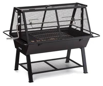 Obrázek produktu pro Blumfeldt gril 2 v 1, gril s otočným rožněm, ocelový rošt, ochranný kryt