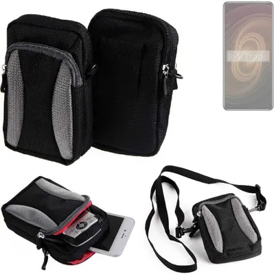 Produktbild von K-S-Trade Holster Schutz Hülle kompatibel mit ZTE Axon 60 Ultra Handy Hülle Gürteltasche Umhängetasche mit Zusatzfach schwarz