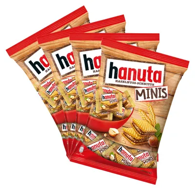 Image de Hanuta Minis mini-tranches aux noisettes emballées individuellement 200g pack de 4