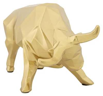 Immagine prodotto di Scultura Toro geometrico in resina dorata