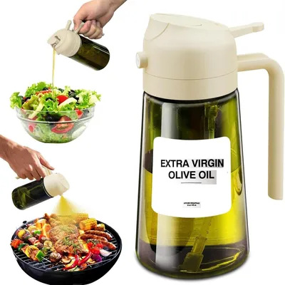 Immagine prodotto di INF Spruzzatore Olio in Vetro 2 in 1 - Nebulizzatore e Versatore, Resistente Bianco