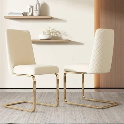 Produktbild von Esszimmerstuhl - Schalenstuhl - Wohnzimmerstuhl - Sessel - Stuhl - Polsterung - Goldene Metallfüße