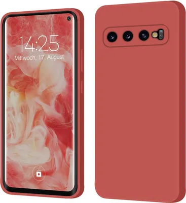 Produktbild von Hülle für Samsung Galaxy S10 Case Cover Bumper Silikon Softgrip Schutzhülle Farbe: Rot