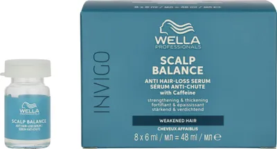 Produktbild von Wella Professionals Invigo Scalp Balance, Unisex, Anti-Haarausfall, Ampulle, 6 ml, Aqua/Water/Eau, Alcohol Denat., Caffeine, Panthenol, Parfum/Fragrance, Menthol, Limonene,..., 8 Stück(e)