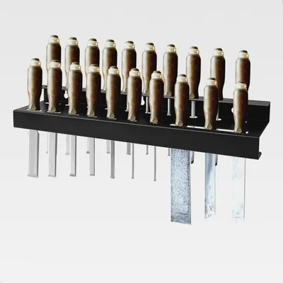 Produktbild von Gartengeräte Halterung, Werkzeugwand Werkstatt Organizer Wandhalterung aus Kohlenstoffstahl, Wandregal für Schraubendreher Meißel und Werkzeuge, 40cm Schwarz