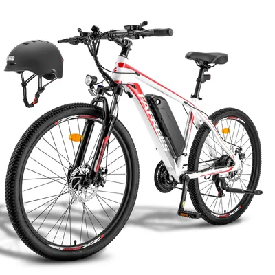Produktbild von Jedno 26-palcové elektrické kolo e-MTB elektrické horské kolo 250W motor 13Ah baterie 21-rychlostní městské e-kolo bílé + bezpečnostní helma