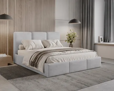 Image de BESILIO Lit rembourré avec espace de rangement 120x200 Elora - lit élancé avec tête de lit décorative et cadre métallique - gris clair