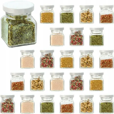 Produktbild von Zaplanowane 24x 120 ml Gewürzgläser mit weißem Twist-off-Deckel