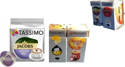 Produktbild von Jacob's Choco Cappuccino + Wandhalter für 2 Tassimokarton einfache Montage und einfache Entnahme